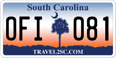 SC license plate OFI081