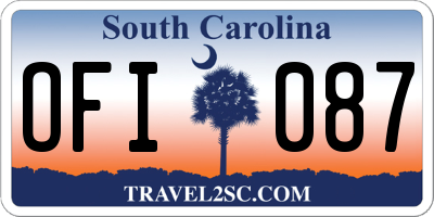 SC license plate OFI087