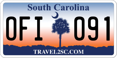 SC license plate OFI091