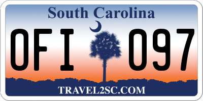 SC license plate OFI097