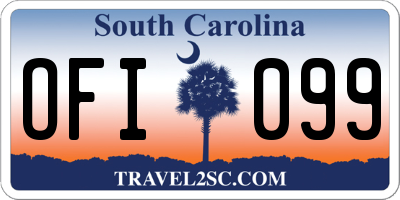 SC license plate OFI099