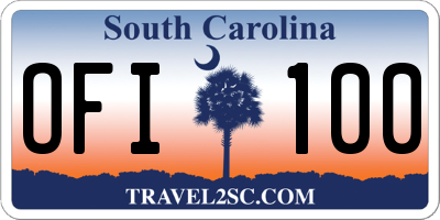 SC license plate OFI100