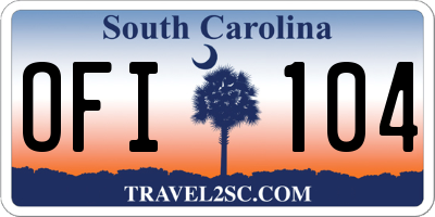 SC license plate OFI104