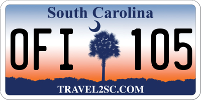 SC license plate OFI105