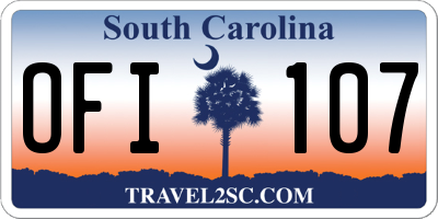 SC license plate OFI107
