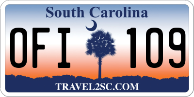 SC license plate OFI109