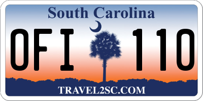 SC license plate OFI110