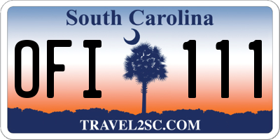 SC license plate OFI111