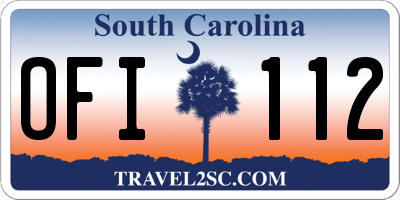 SC license plate OFI112