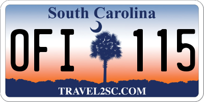 SC license plate OFI115