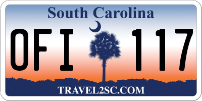 SC license plate OFI117