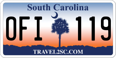 SC license plate OFI119