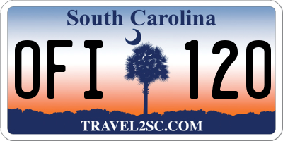 SC license plate OFI120