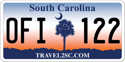 SC license plate OFI122