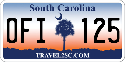 SC license plate OFI125