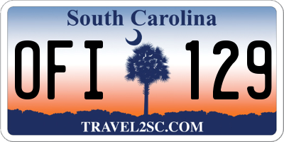 SC license plate OFI129