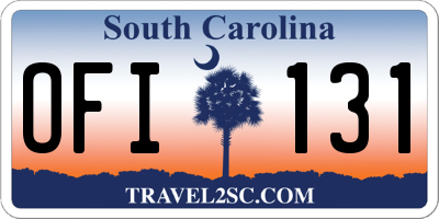SC license plate OFI131