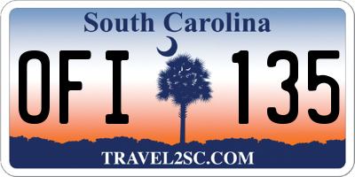 SC license plate OFI135