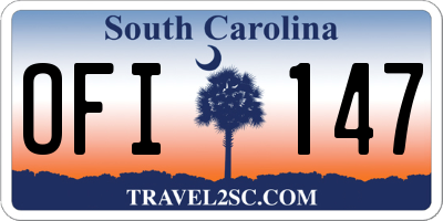 SC license plate OFI147