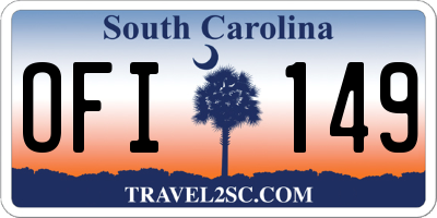 SC license plate OFI149