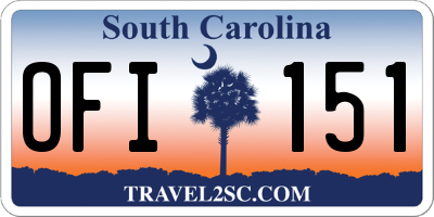SC license plate OFI151