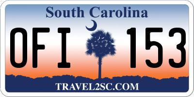 SC license plate OFI153