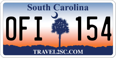 SC license plate OFI154