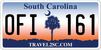 SC license plate OFI161