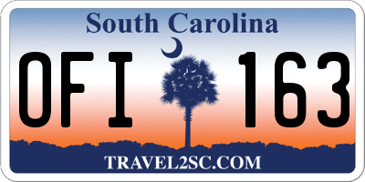 SC license plate OFI163