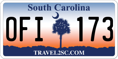 SC license plate OFI173