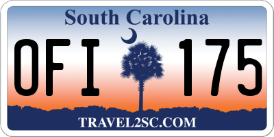 SC license plate OFI175