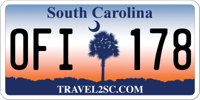 SC license plate OFI178