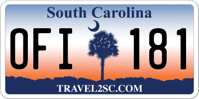 SC license plate OFI181
