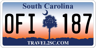 SC license plate OFI187