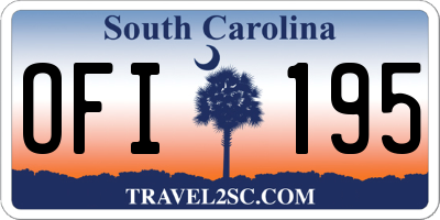 SC license plate OFI195