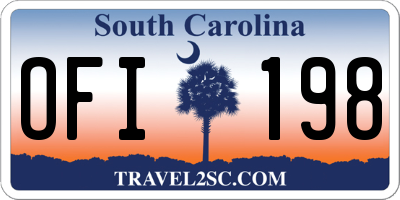 SC license plate OFI198