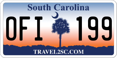 SC license plate OFI199