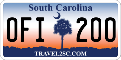 SC license plate OFI200