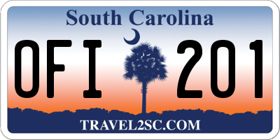SC license plate OFI201