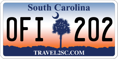 SC license plate OFI202