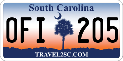 SC license plate OFI205