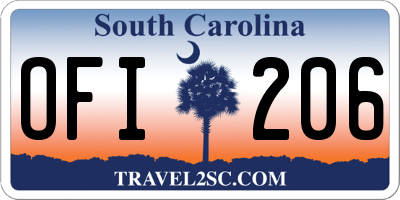 SC license plate OFI206