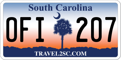 SC license plate OFI207
