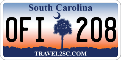 SC license plate OFI208