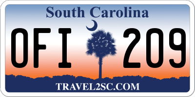 SC license plate OFI209