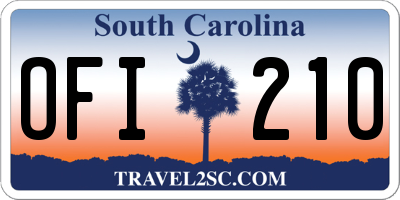 SC license plate OFI210