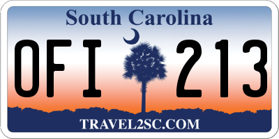 SC license plate OFI213