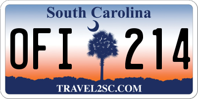 SC license plate OFI214