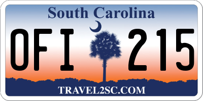 SC license plate OFI215
