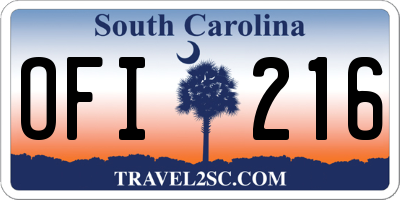 SC license plate OFI216